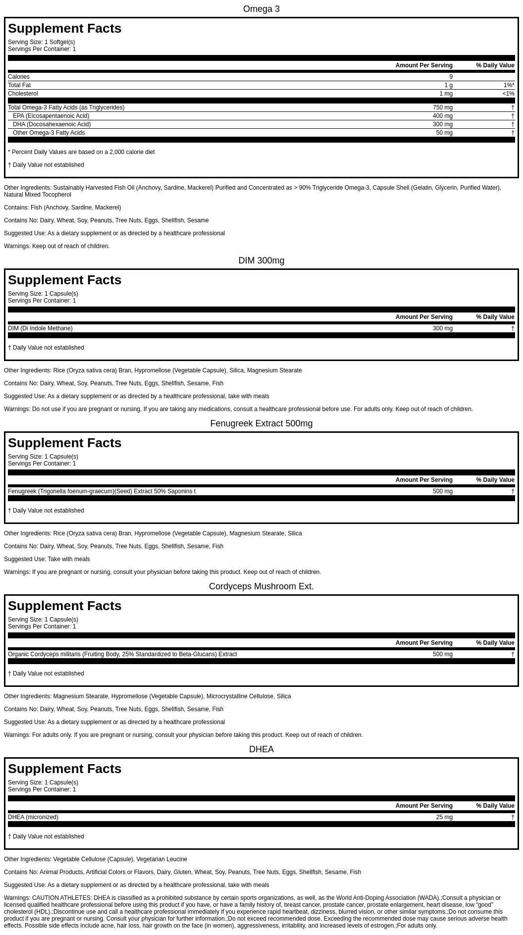 Women's Hormone Pack